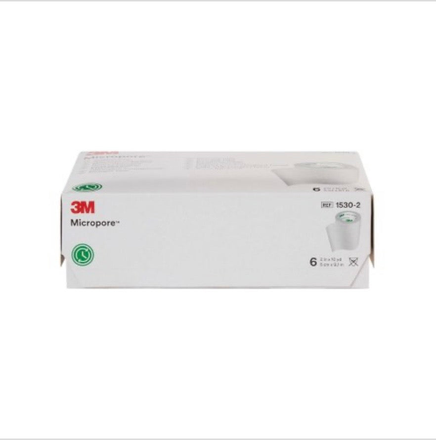 3M Micropore Paper Medical Tape, 2 Inch x 10 Yard, White