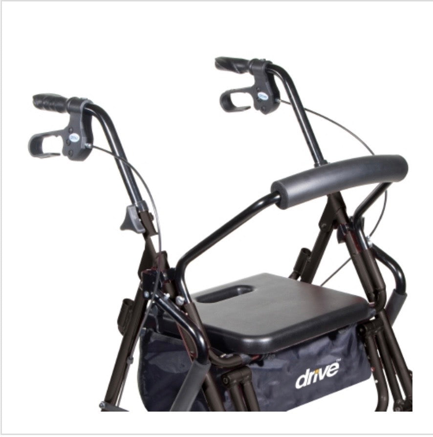 drive Duet Four-Wheel Rollator, Black