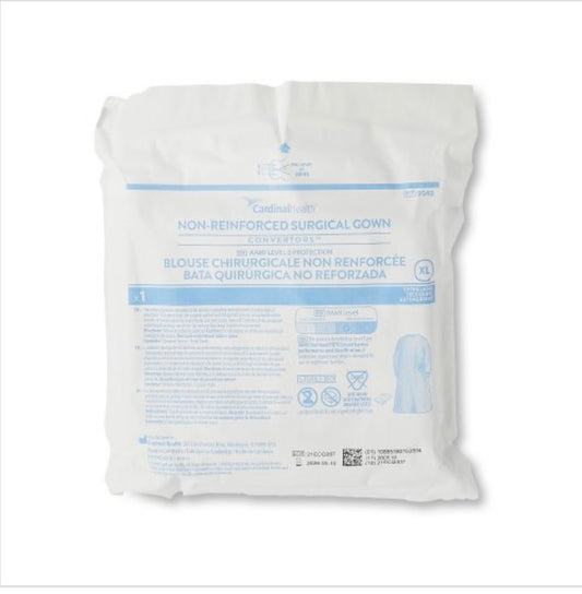 Cardinal Health Nonreinforced Surgical Gown, 3-Layer Microfiber, Extra Large