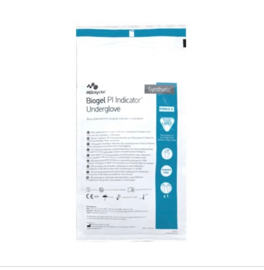 Biogel PI Indicator Underglove Polyisoprene Surgical Underglove, Size 8, Blue - Box