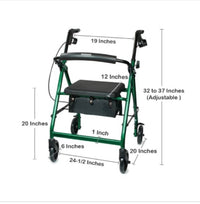 McKesson Folding Aluminum Four-Wheel Rollator, Green
