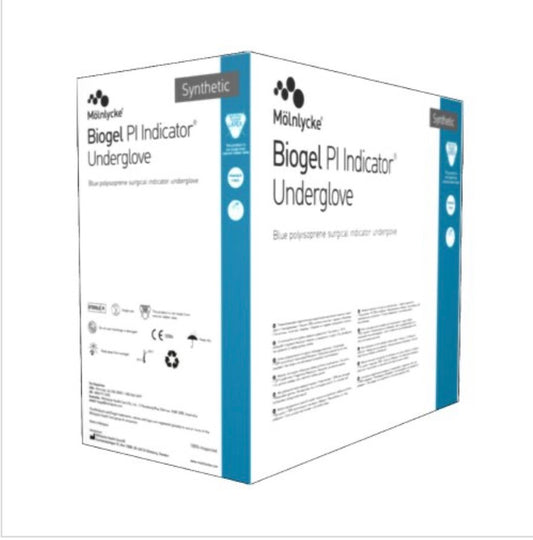 Biogel PI Indicator Underglove Polyisoprene Surgical Underglove, Size 8, Blue - Box