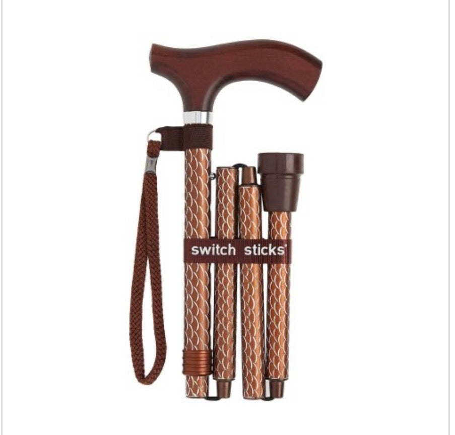 Switch Sticks Folding Cane, Cognac