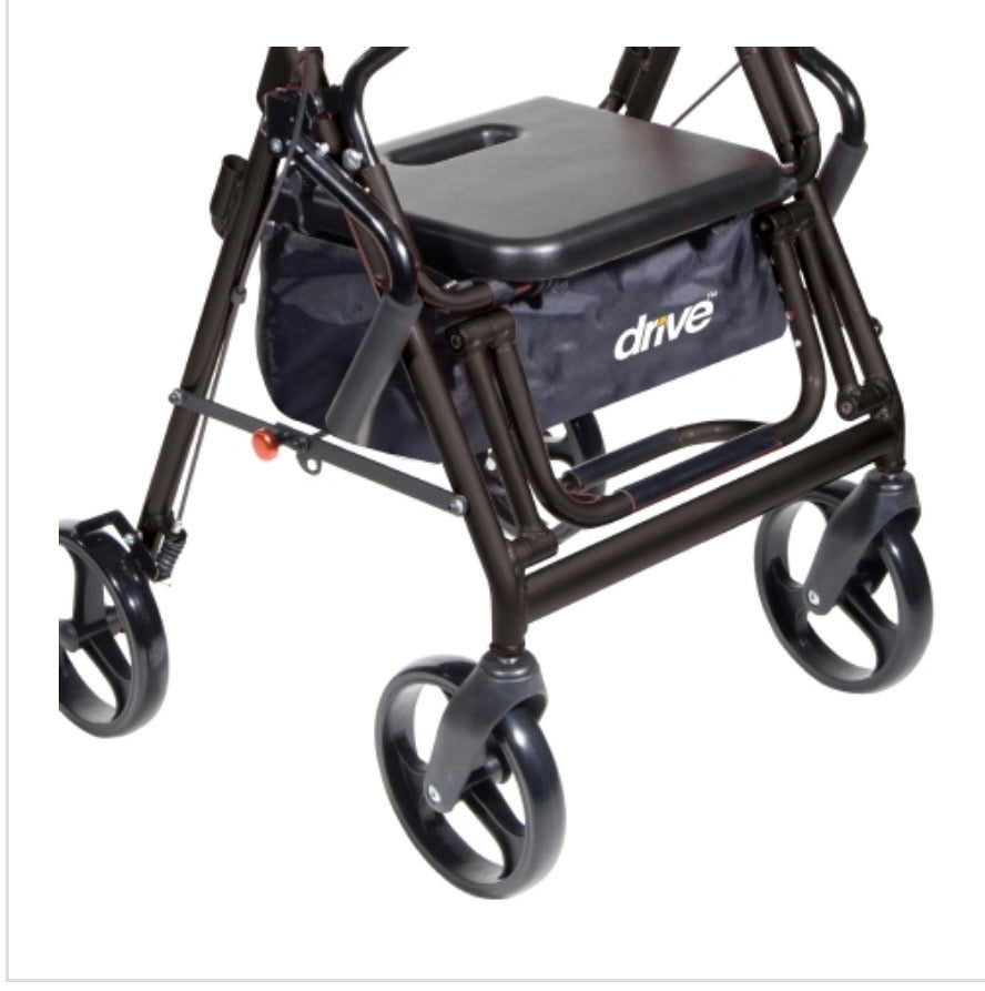 drive Duet Four-Wheel Rollator, Black