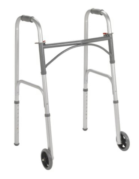 drive Dual Release Folding Walker with Wheels
