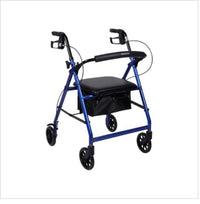 McKesson Folding Aluminum Four-Wheel Rollator, Blue