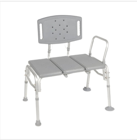 McKesson Knocked Down Bariatric Bath Transfer Bench, 18-1/4 to 23-1/4 Inch
