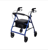 McKesson Folding Aluminum Four-Wheel Rollator, Blue
