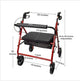 McKesson Bariatric Red Folding Steel Four-Wheel Rollator