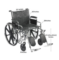 McKesson Bariatric Wheelchair, 22 Inch Seat Width