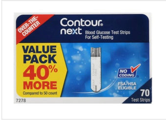 compare product Contour Next Blood Glucose Test Strips, 70 Strips in a Box