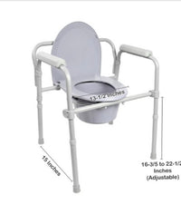 McKesson Folding Fixed Arm Steel Commode Chair