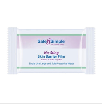 compare product Safe N Simple No-Sting Skin Barrier Wipe, 5 x 7 Inch - Box
