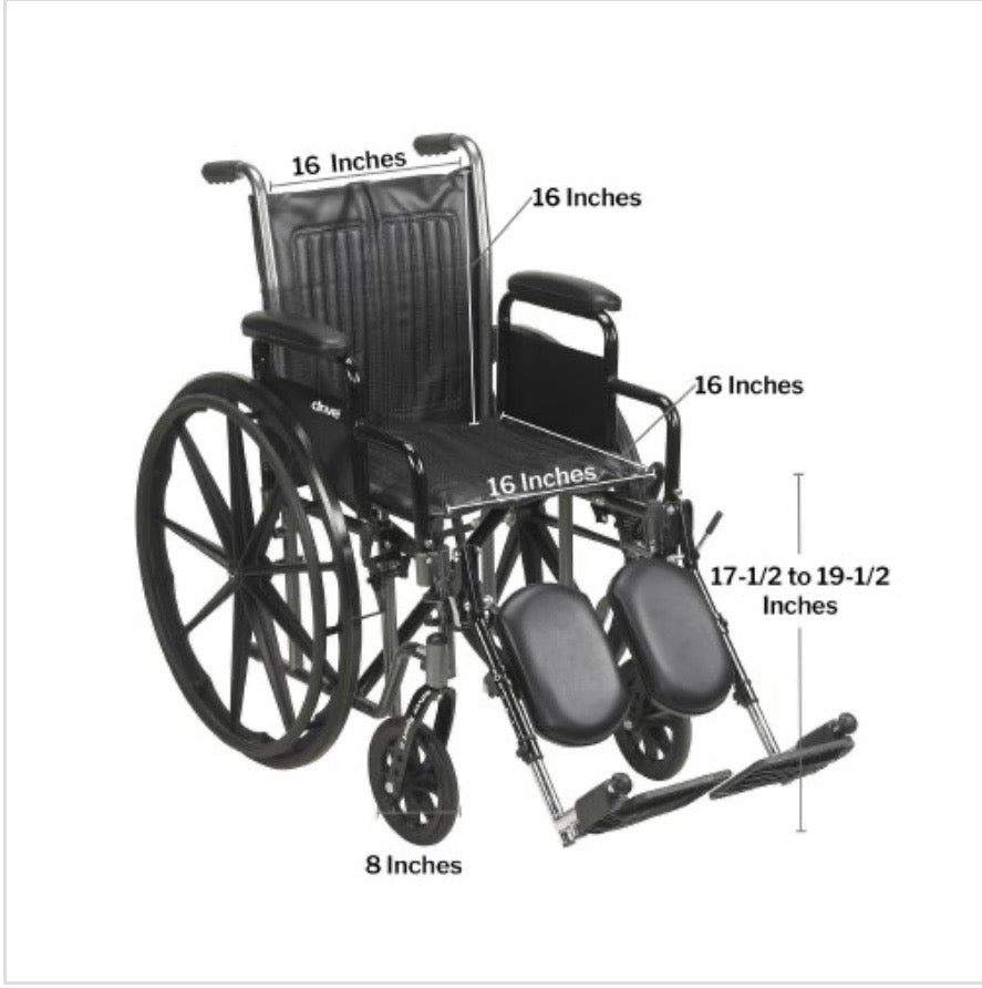 McKesson Wheelchair, 16 Inch Seat Width