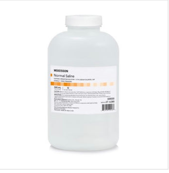 compare product McKesson Saline Irrigation Solution, 500 mL Bottle
