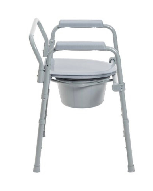 McKesson Folding Fixed Arm Steel Commode Chair