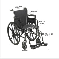 drive Cruiser III Lightweight Wheelchair, 20-Inch Seat Width
